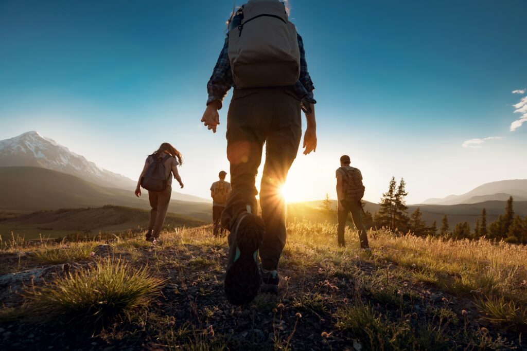 image showing hikers backpacking in the Sierra Nevada Wilderness